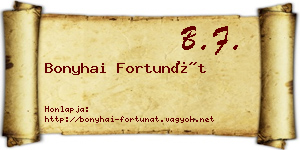Bonyhai Fortunát névjegykártya